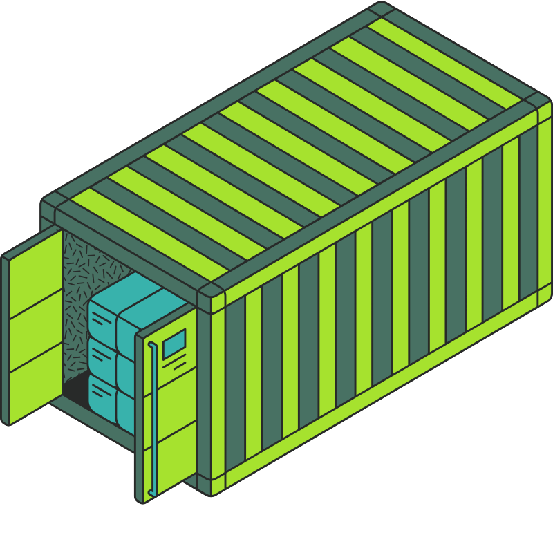 Illustrated Container Storage Unit